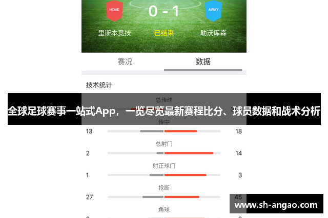 全球足球赛事一站式App，一览尽览最新赛程比分、球员数据和战术分析